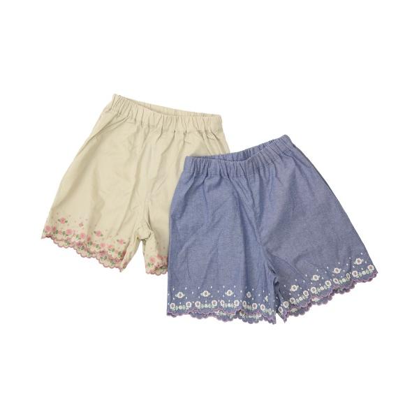 ●50％OFFセール●ラ・ポシェ・ビスキュイ　La poche biscuit　花刺繍キュロット(90・100・110・120・130・140)女の子　キッズ　ショートパンツ　ズボン | la poche biscuit | 04