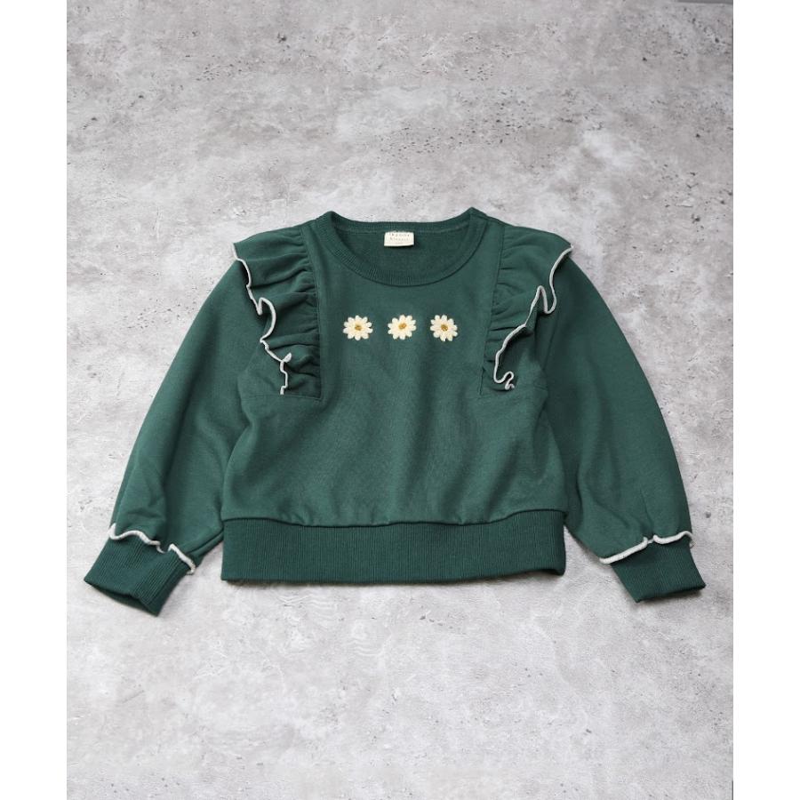 ●50％OFFセール●  ラポシェビスキュイ La poche biscuit デイジー刺繍トレーナー ( 90 100 110 120 130 140 ) 子ども服 女の子 アウトレット | la poche biscuit | 01