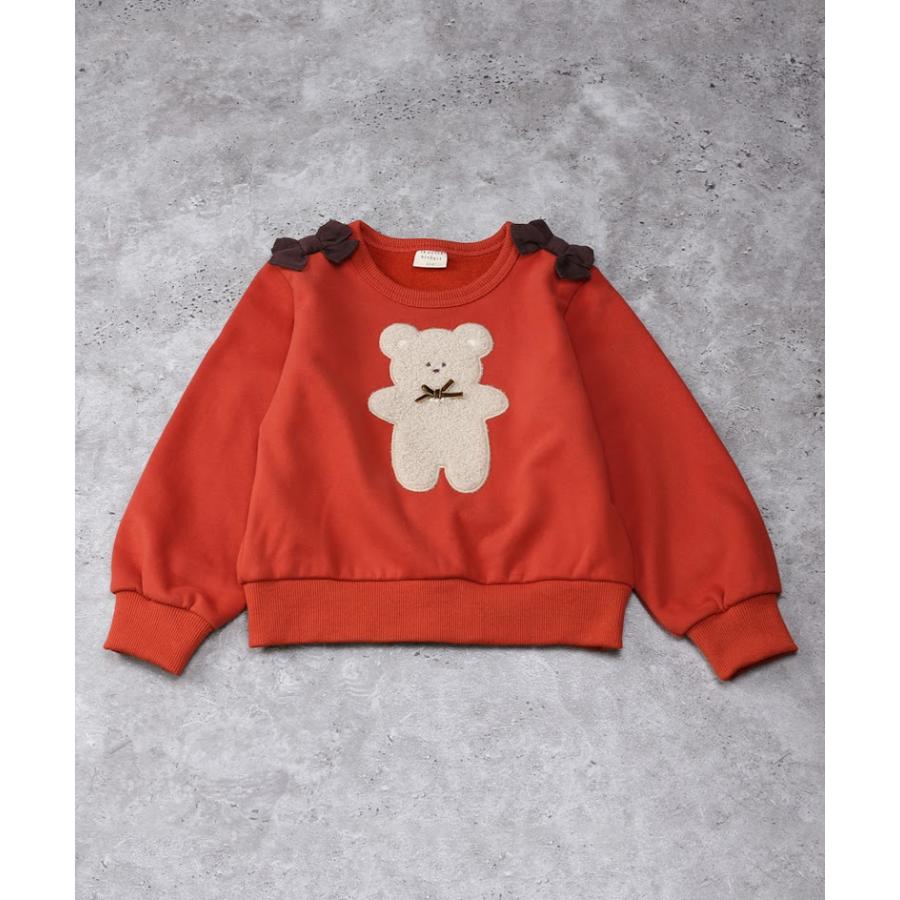 ●50％OFFセール●  ラポシェビスキュイ La poche biscuit テディベアアップリケスウェット(裏起毛) ( 90 100 110 120 130 140 )  アウトレット | la poche biscuit | 02