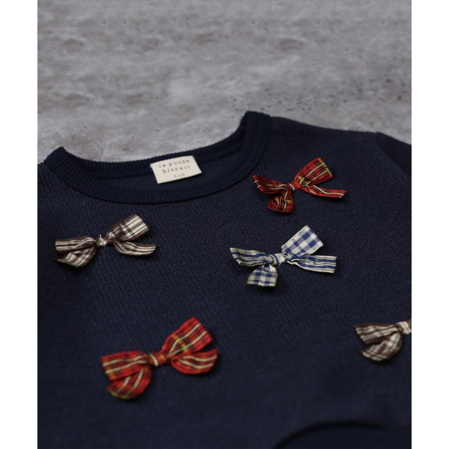 ●50％OFFセール●  ラポシェビスキュイ La poche biscuit チェックリボン付きチュールチュニック ( 90 100 110 120 130 140 )  アウトレット | la poche biscuit | 10