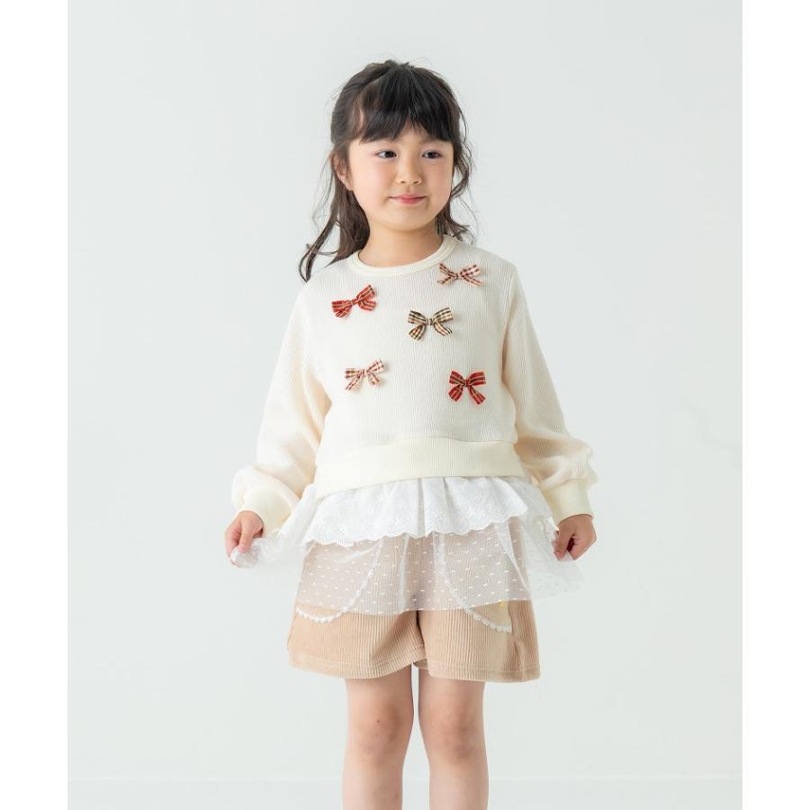 ●50％OFFセール●  ラポシェビスキュイ La poche biscuit チェックリボン付きチュールチュニック ( 90 100 110 120 130 140 )  アウトレット | la poche biscuit | 05