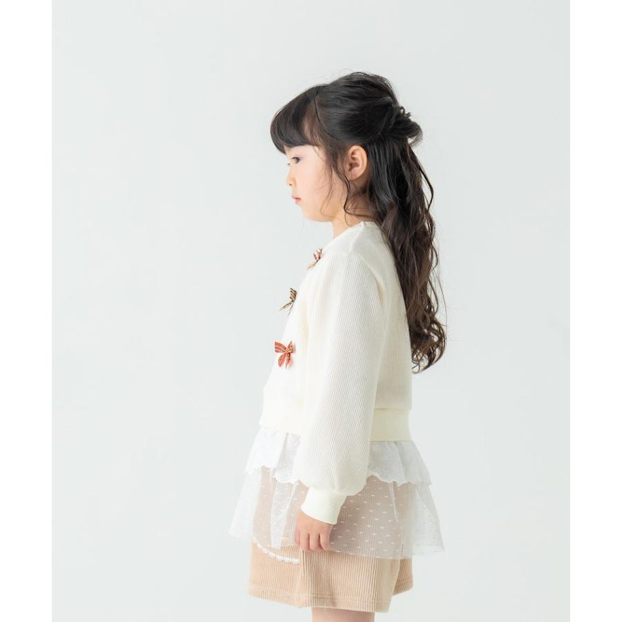 ●50％OFFセール●  ラポシェビスキュイ La poche biscuit チェックリボン付きチュールチュニック ( 90 100 110 120 130 140 )  アウトレット | la poche biscuit | 08