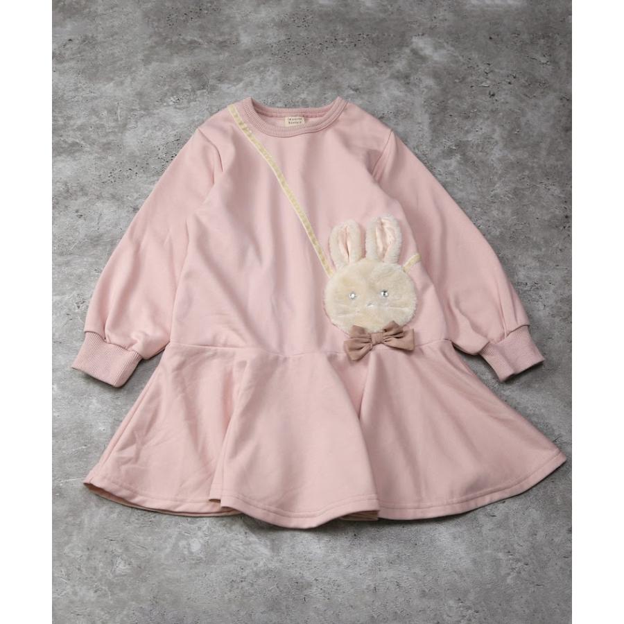 ●50％OFFセール●  ラポシェビスキュイ La poche biscuit うさぎポシェットフレアワンピース ( 90 100 110 120 130 140 ) 子ども服 アウトレット | la poche biscuit | 02