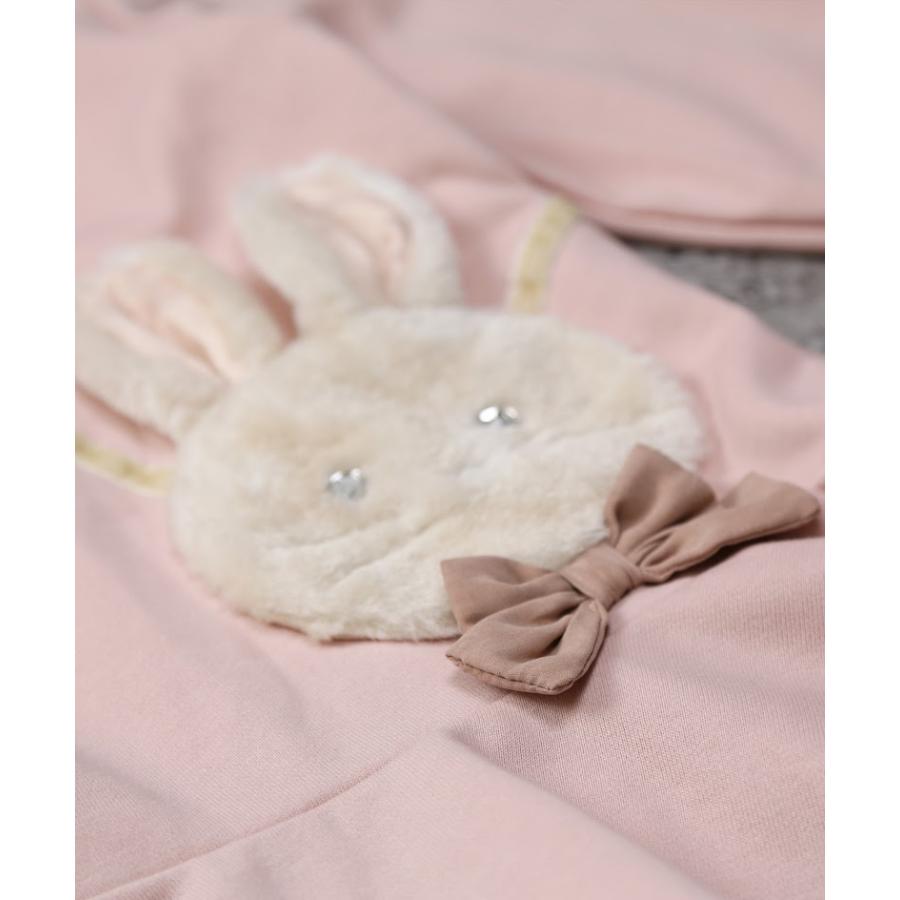 ●50％OFFセール●  ラポシェビスキュイ La poche biscuit うさぎポシェットフレアワンピース ( 90 100 110 120 130 140 ) 子ども服 アウトレット | la poche biscuit | 07