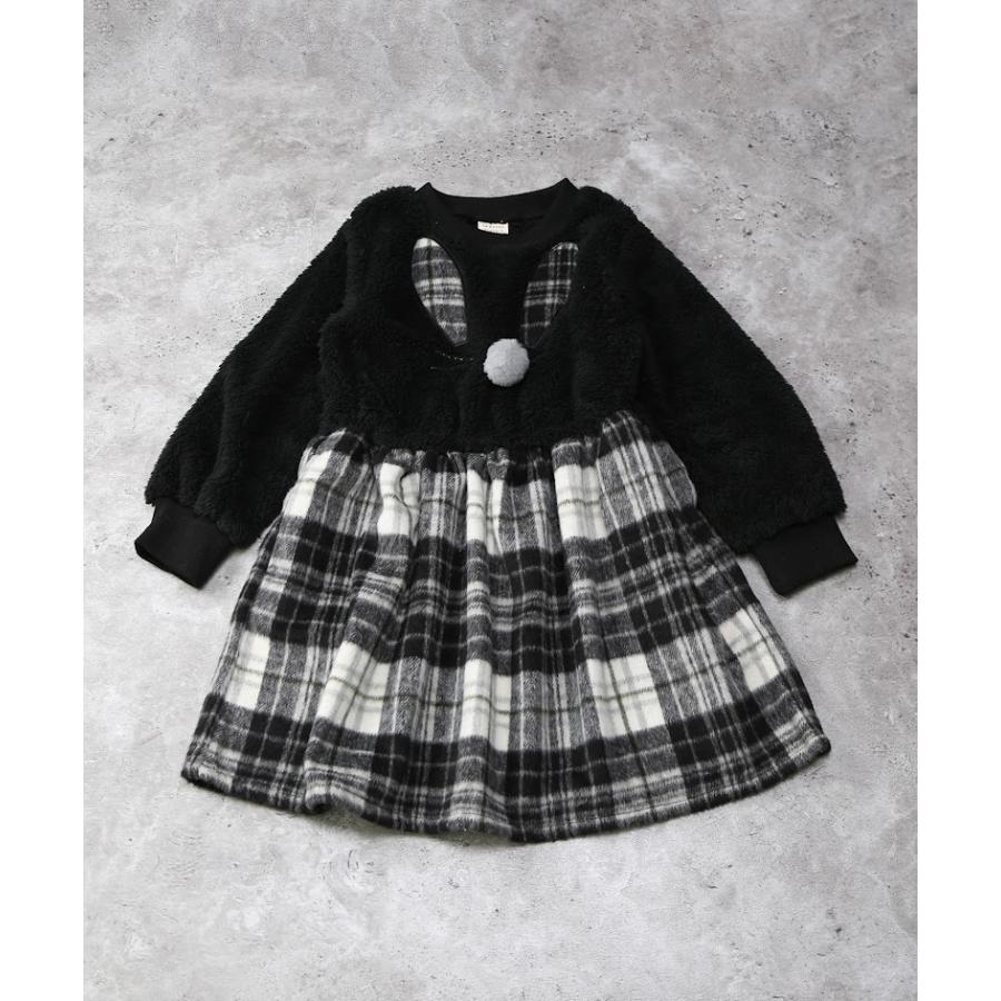 ●50％OFFセール●  ラポシェビスキュイ La poche biscuit うさぎモチーフ柄ワンピース ( 90 100 110 120 130 140 ) 子ども服 幼児 アウトレット | la poche biscuit | 01