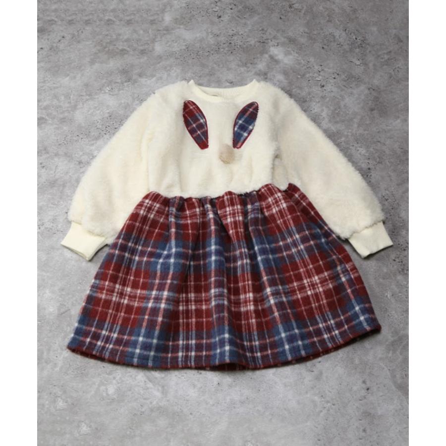 ●50％OFFセール●  ラポシェビスキュイ La poche biscuit うさぎモチーフ柄ワンピース ( 90 100 110 120 130 140 ) 子ども服 幼児 アウトレット | la poche biscuit | 02