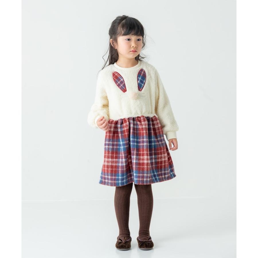 ●50％OFFセール●  ラポシェビスキュイ La poche biscuit うさぎモチーフ柄ワンピース ( 90 100 110 120 130 140 ) 子ども服 幼児 アウトレット | la poche biscuit | 04