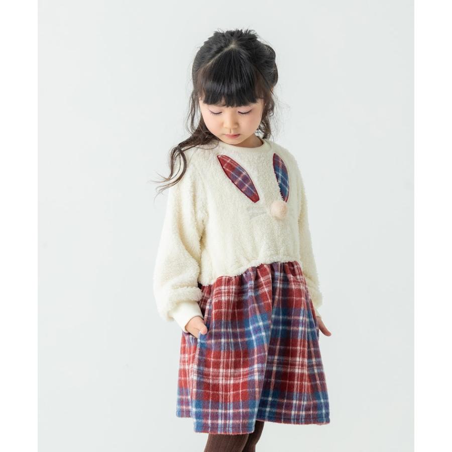 ●50％OFFセール●  ラポシェビスキュイ La poche biscuit うさぎモチーフ柄ワンピース ( 90 100 110 120 130 140 ) 子ども服 幼児 アウトレット | la poche biscuit | 05