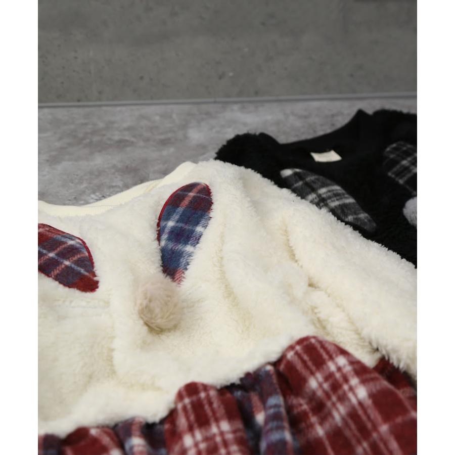 ●50％OFFセール●  ラポシェビスキュイ La poche biscuit うさぎモチーフ柄ワンピース ( 90 100 110 120 130 140 ) 子ども服 幼児 アウトレット | la poche biscuit | 08