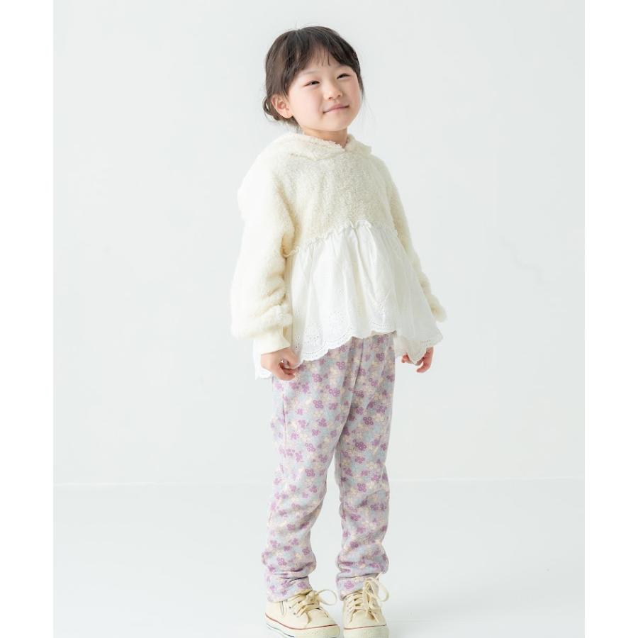 ●50％OFFセール●  ラポシェビスキュイ La poche biscuit 総柄スリムパンツ(裏シャギー) ( 90 100 110 120 130 140 ) 長ズボン アウトレット | la poche biscuit | 06