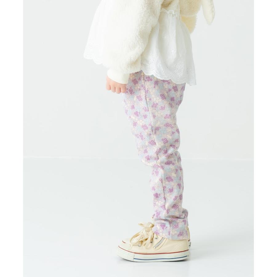 ●50％OFFセール●  ラポシェビスキュイ La poche biscuit 総柄スリムパンツ(裏シャギー) ( 90 100 110 120 130 140 ) 長ズボン アウトレット | la poche biscuit | 07