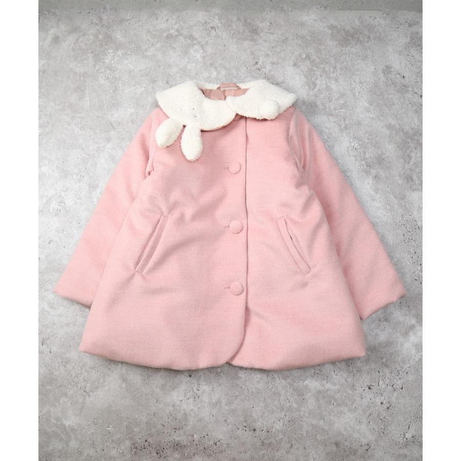 ●50％OFFセール●  ラポシェビスキュイ La poche biscuit うさぎのノーカラーコート ( 90 100 110 120 130 140 ) 子ども服 幼児 アウトレット | la poche biscuit | 01