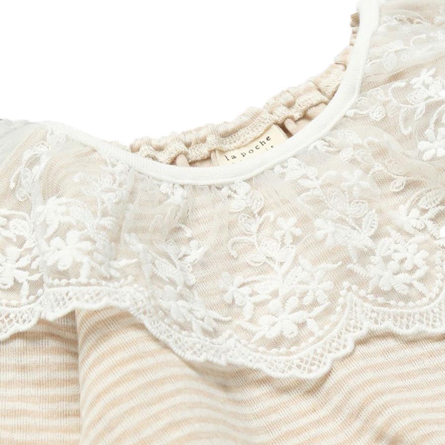 ラポシェビスキュイ La poche biscuit レース衿 ボーダー 長袖Tシャツ (  90 100 110 120 130 140  )  キッズ 幼児 ロンT プレゼント おでかけ カジュアル 女の | la poche biscuit | 04