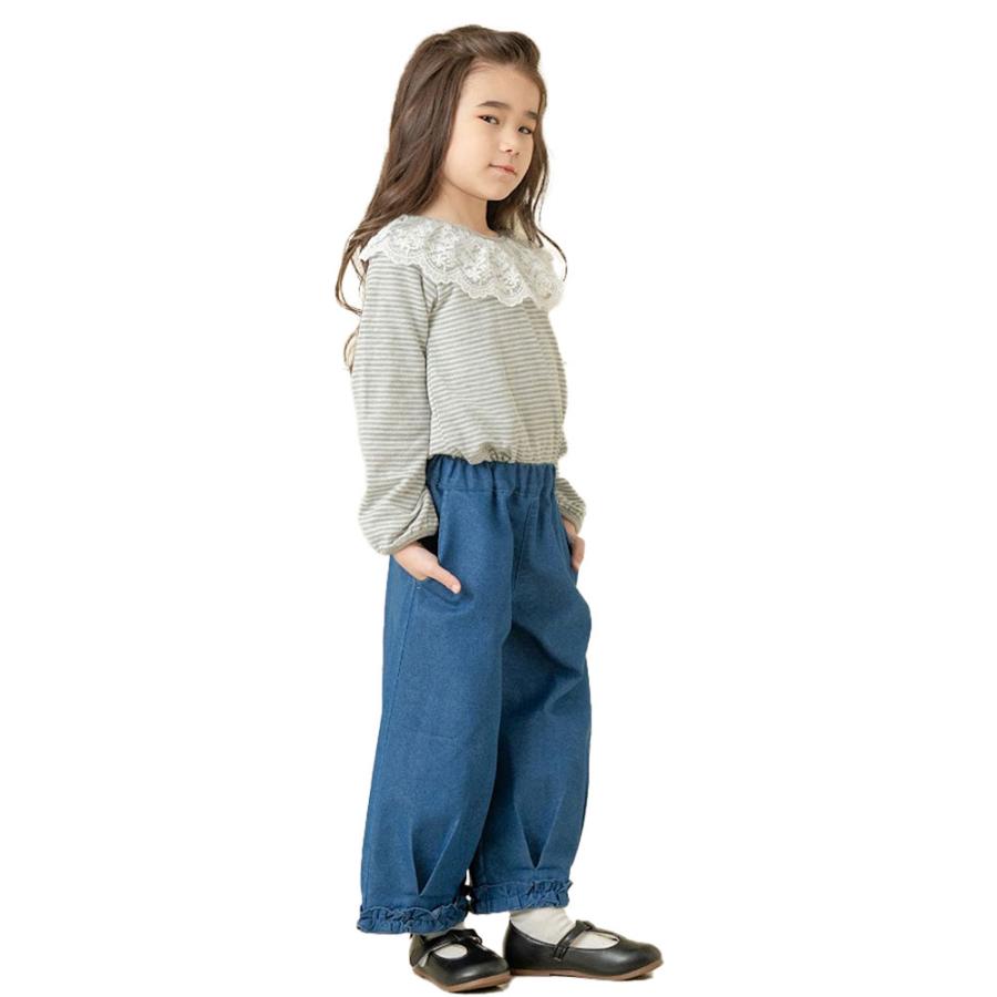 ラポシェビスキュイ La poche biscuit レース衿 ボーダー 長袖Tシャツ (  90 100 110 120 130 140  )  キッズ 幼児 ロンT プレゼント おでかけ カジュアル 女の | la poche biscuit | 08