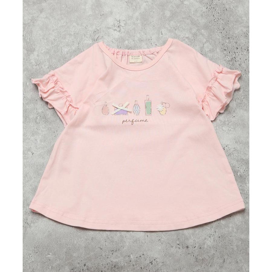 ●40％OFFセール●ラポシェビスキュイ La poche biscuit パフュームプリント袖フリルTシャツ ( 90 100 110 120 130 140 ）　アウトレット | la poche biscuit | 02