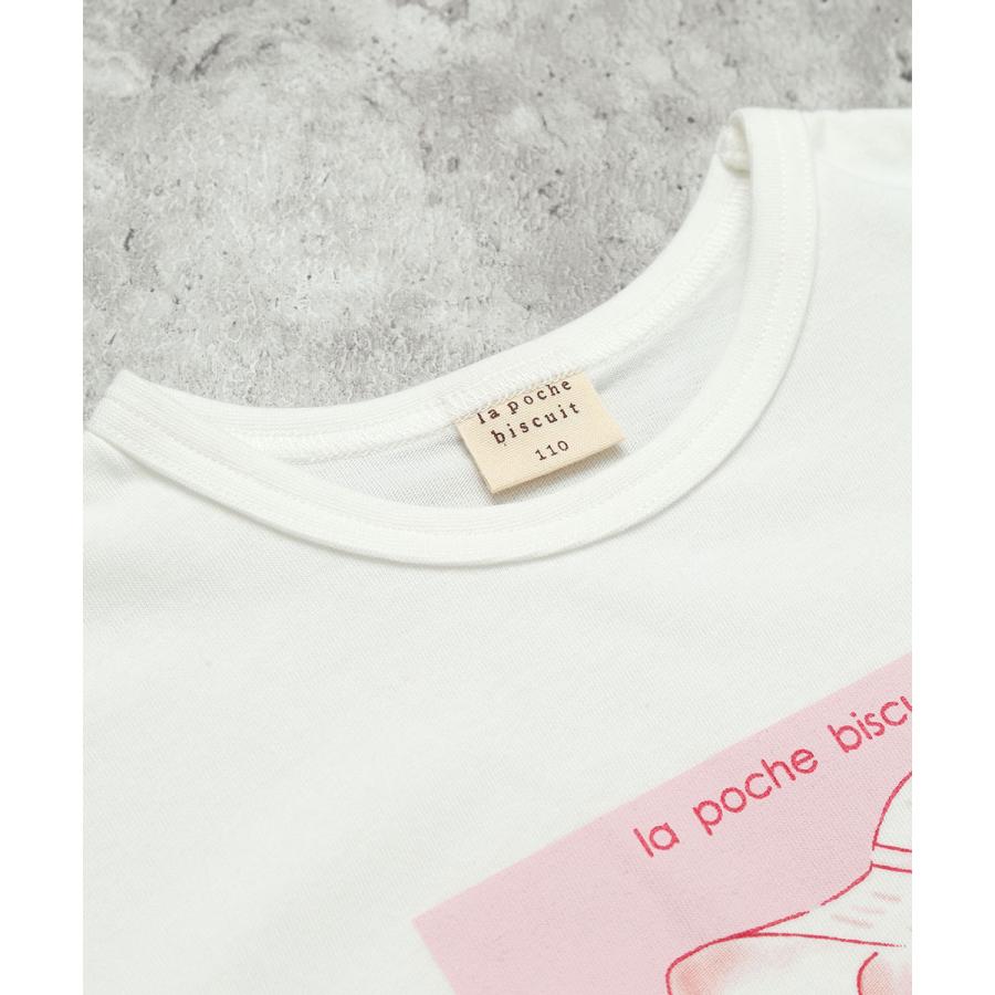 ●40％OFFセール●ラポシェビスキュイ La poche biscuit 袖フリル ＆ お花と女の子プリントTシャツ ( 90 100 110 120 130 140 ）　アウトレット | la poche biscuit | 04
