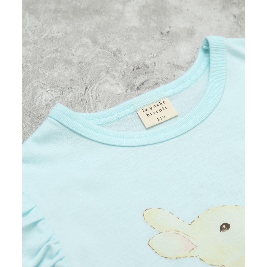 ●40％OFFセール●ラポシェビスキュイ La poche biscuit ウサギプリント パフスリーブTシャツ ( 90 100 110 120 130 140 ）　アウトレット | la poche biscuit | 05