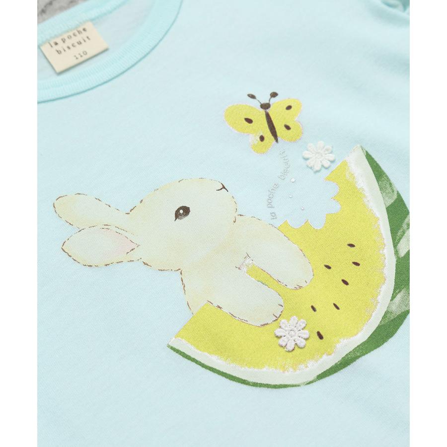 ●40％OFFセール●ラポシェビスキュイ La poche biscuit ウサギプリント パフスリーブTシャツ ( 90 100 110 120 130 140 ）　アウトレット | la poche biscuit | 07