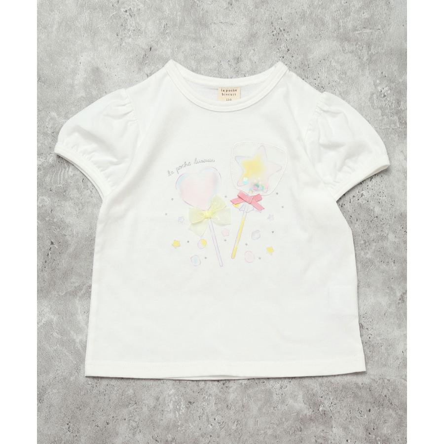 ●30％OFFセール●ラポシェビスキュイ La poche biscuit キャンディモチーフ パフスリーブTシャツ ( 90 100 110 120 130 140 ）　アウトレット | la poche biscuit | 03