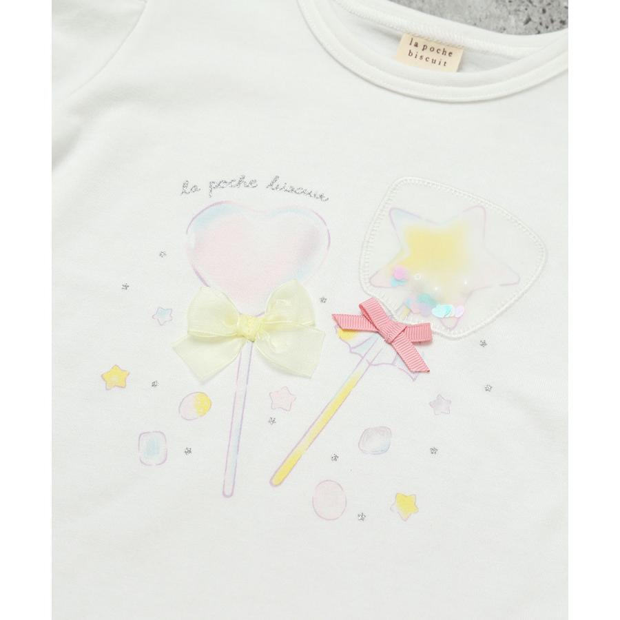 ●30％OFFセール●ラポシェビスキュイ La poche biscuit キャンディモチーフ パフスリーブTシャツ ( 90 100 110 120 130 140 ）　アウトレット | la poche biscuit | 06
