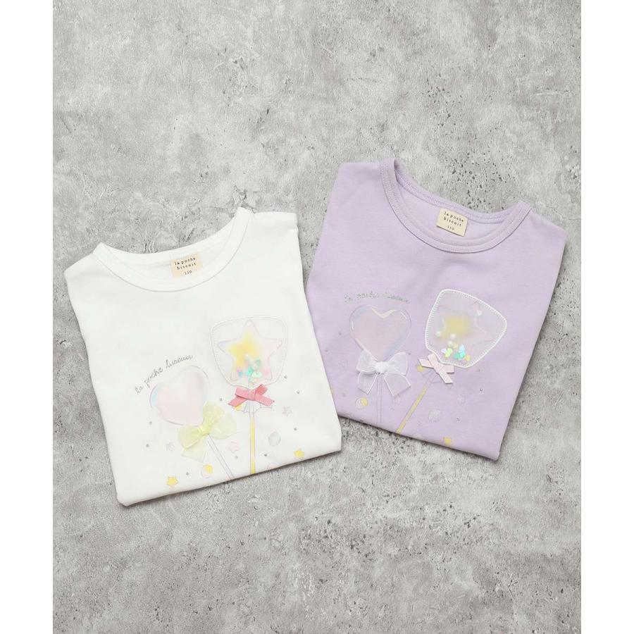 ●30％OFFセール●ラポシェビスキュイ La poche biscuit キャンディモチーフ パフスリーブTシャツ ( 90 100 110 120 130 140 ）　アウトレット | la poche biscuit | 09