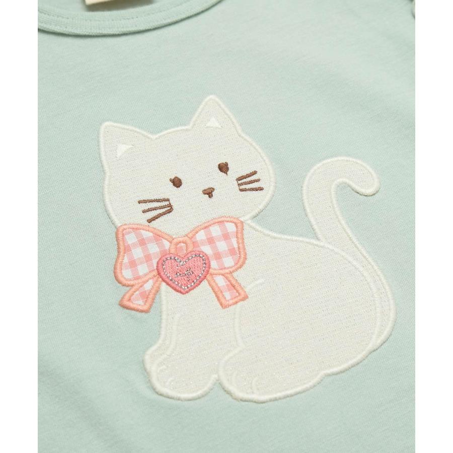 ラポシェビスキュイ La poche biscuit おめかし猫ちゃん フリルスリーブワンピース ( 90 100 110 120 130 140 ） | la poche biscuit | 09
