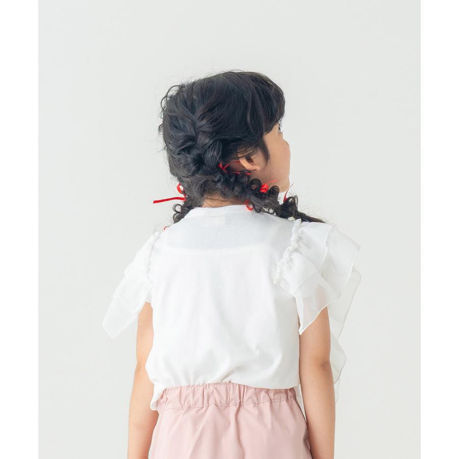 ラポシェビスキュイ La poche biscuit シマエナガ パフスリーブ プリントTシャツ ( 90 100 110 120 130 140 ) | la poche biscuit | 12
