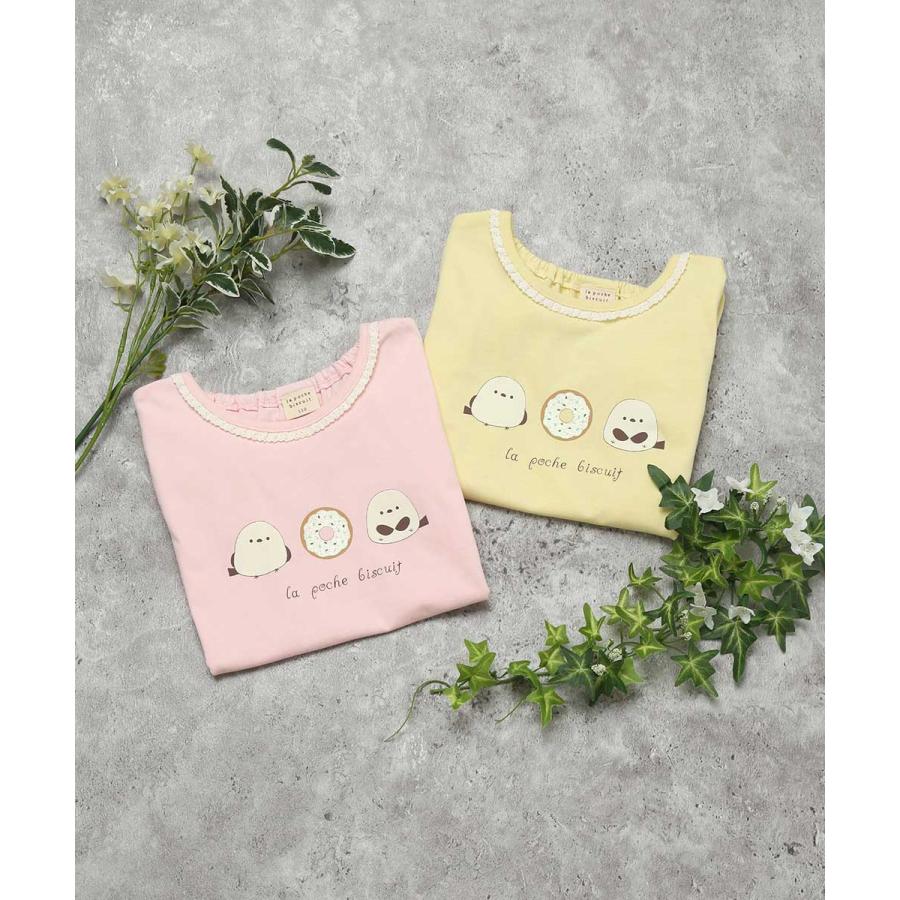 ラポシェビスキュイ La poche biscuit シマエナガ パフスリーブ プリントTシャツ ( 90 100 110 120 130 140 ) | la poche biscuit | 08