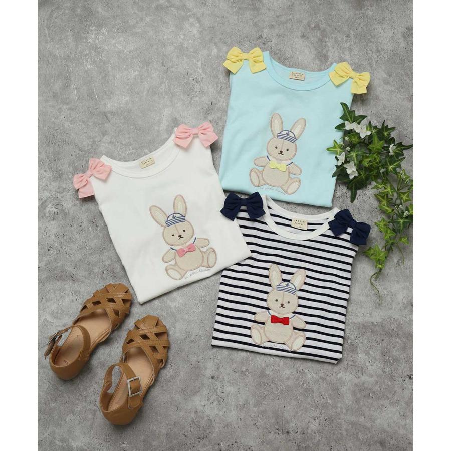 ●40％OFFセール●ラポシェビスキュイ La poche biscuit 肩リボン ウサギ Tシャツ ( 90 100 110 120 130 140 ）　アウトレット | la poche biscuit | 10