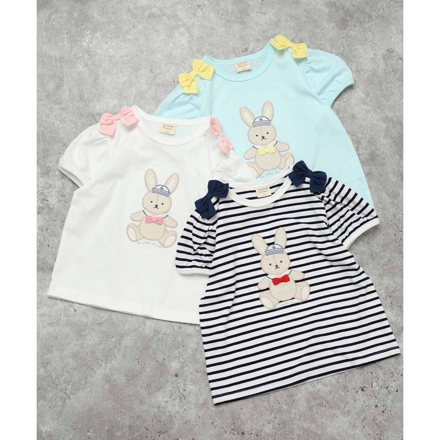 ●40％OFFセール●ラポシェビスキュイ La poche biscuit 肩リボン ウサギ Tシャツ ( 90 100 110 120 130 140 ）　アウトレット | la poche biscuit | 11