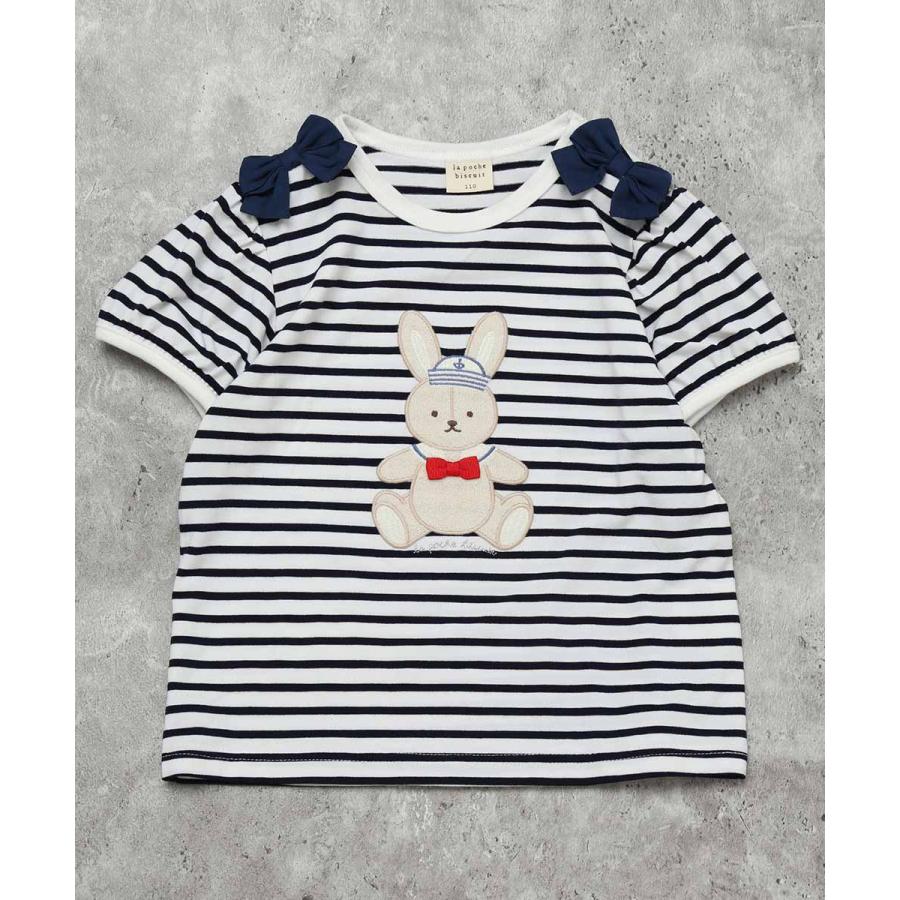 ●40％OFFセール●ラポシェビスキュイ La poche biscuit 肩リボン ウサギ Tシャツ ( 90 100 110 120 130 140 ）　アウトレット | la poche biscuit | 03