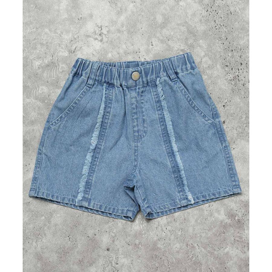 ●40％OFFセール●ラポシェビスキュイ La poche biscuit ハートポケット デニム ショートパンツ ( 90 100 110 120 130 140 ）　アウトレット | la poche biscuit | 02