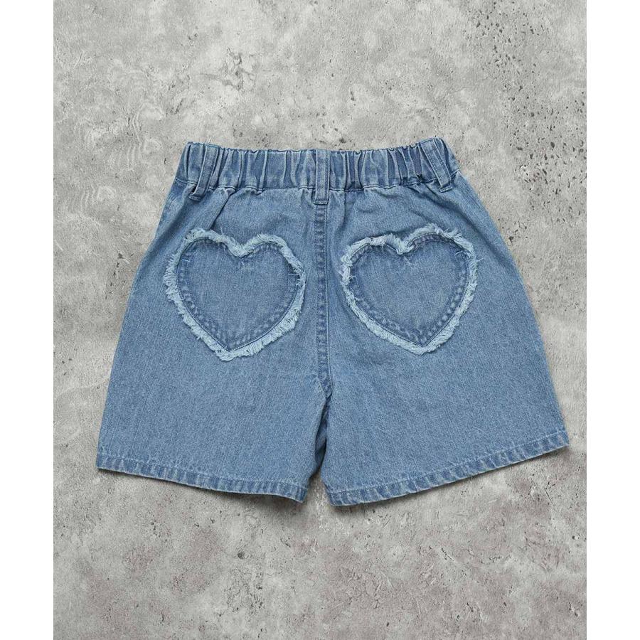 ●40％OFFセール●ラポシェビスキュイ La poche biscuit ハートポケット デニム ショートパンツ ( 90 100 110 120 130 140 ）　アウトレット | la poche biscuit | 03