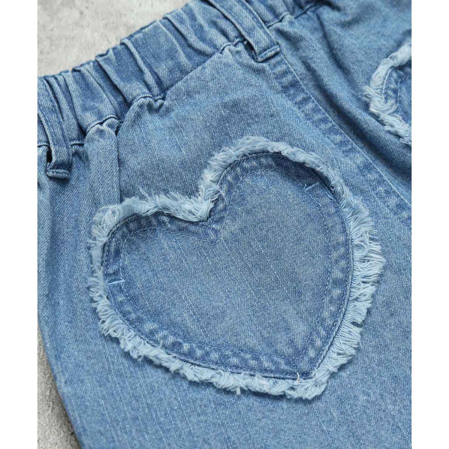 ラポシェビスキュイ La poche biscuit ハートポケット デニム ショートパンツ ( 90 100 110 120 130 140 ） | la poche biscuit | 07