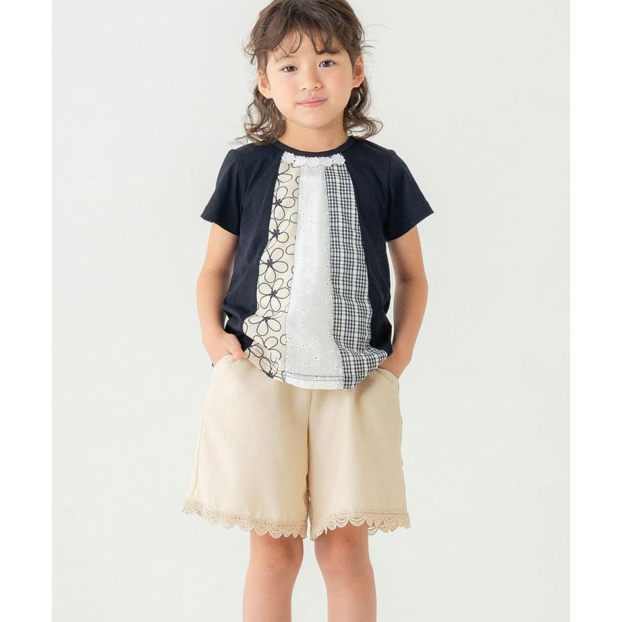 ラポシェビスキュイ La poche biscuit  裾レース スカラップキュロットパンツ ( 110 120 130 140 ) 子ども服 キッズ | la poche biscuit | 13