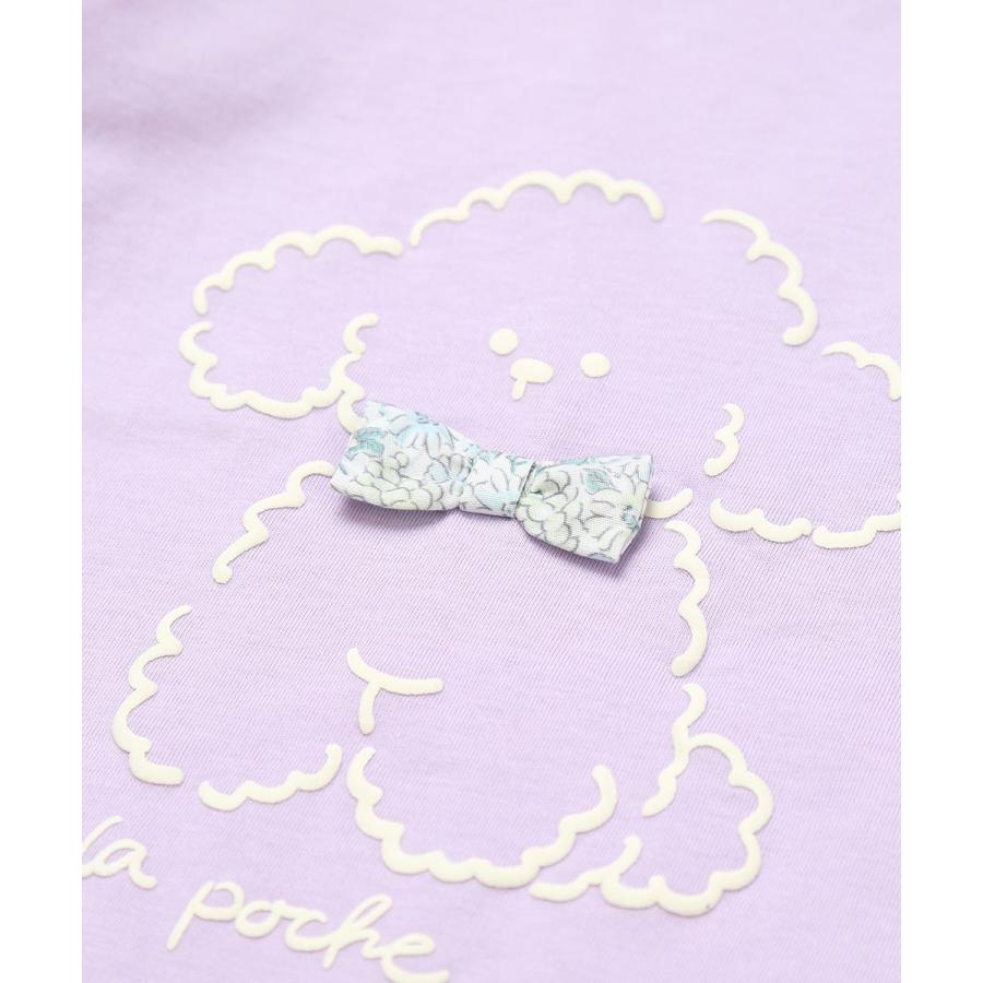 ●20%OFFセール●ラポシェビスキュイ La poche biscuit  【綿100%】プードルプリント 立体リボン Tシャツ ( 90 100 110 120 ) | la poche biscuit | 06