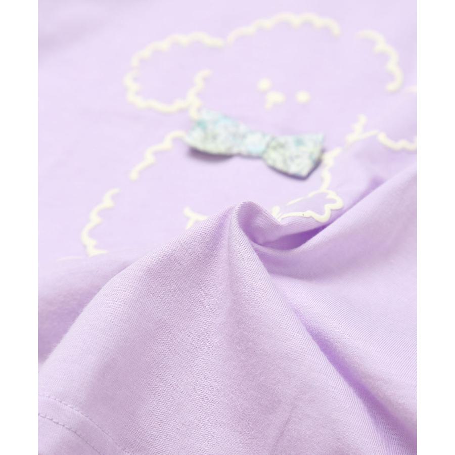 ●20%OFFセール●ラポシェビスキュイ La poche biscuit  【綿100%】プードルプリント 立体リボン Tシャツ ( 90 100 110 120 ) | la poche biscuit | 07