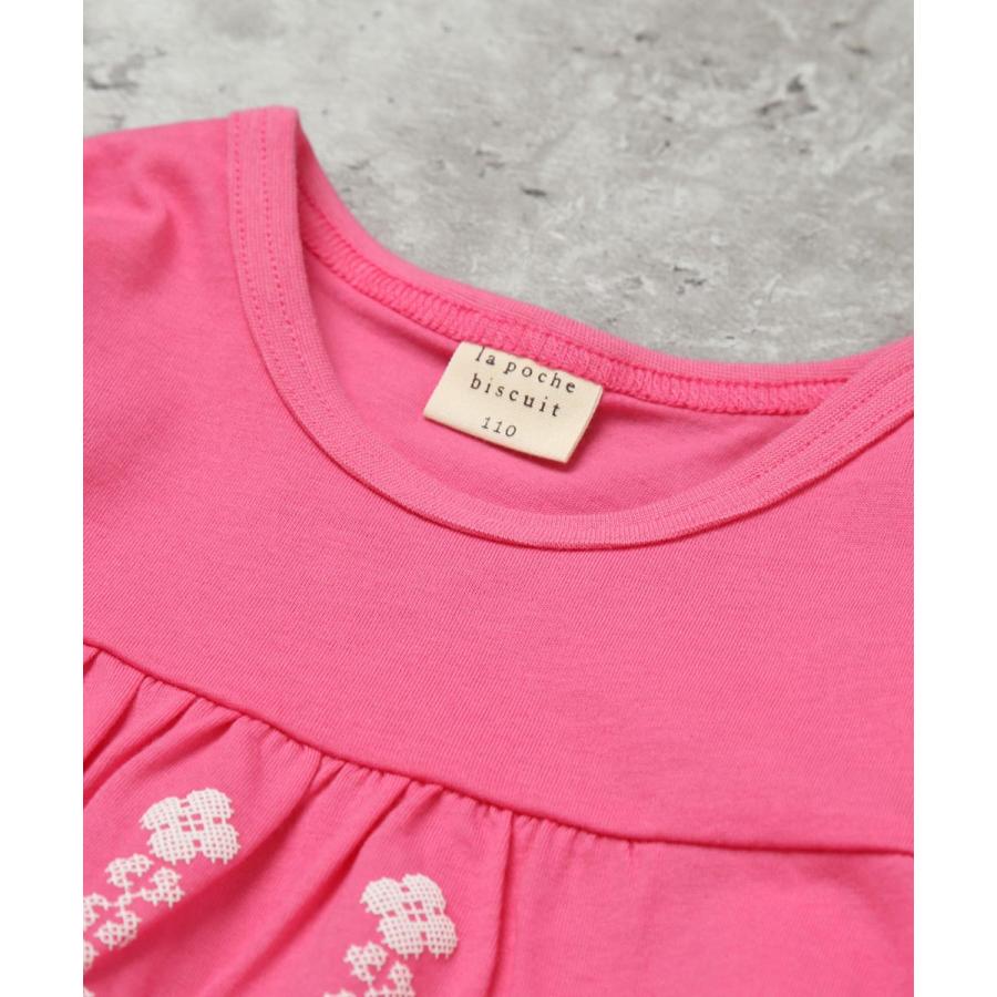 ●20%OFFセール●ラポシェビスキュイ La poche biscuit 刺繍風プリント半袖Tシャツ ( 110 120 130 140 )　子ども服 キッズ ジュニア | la poche biscuit | 04