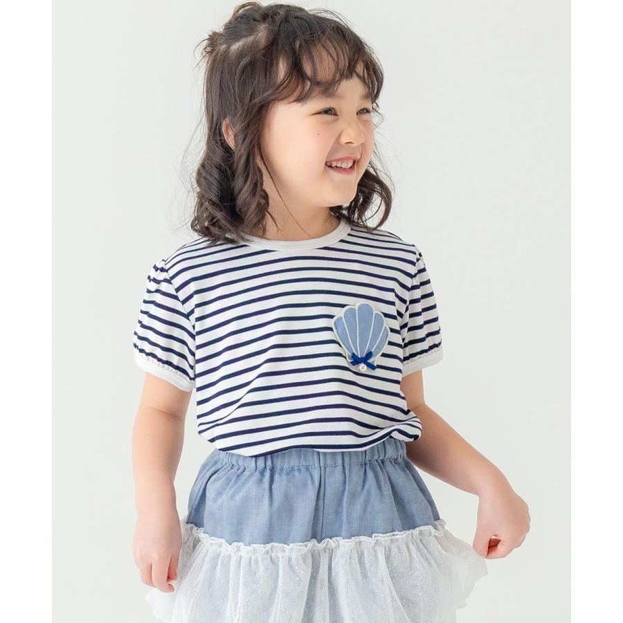 ●20%OFFセール●ラポシェビスキュイ La poche biscuit 立体シェルワッペンポケットつき 半袖Tシャツ ( 110 120 130 140 ) | la poche biscuit | 10