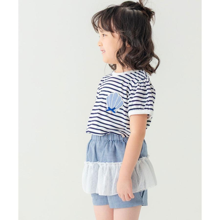 ●20%OFFセール●ラポシェビスキュイ La poche biscuit 立体シェルワッペンポケットつき 半袖Tシャツ ( 110 120 130 140 ) | la poche biscuit | 11