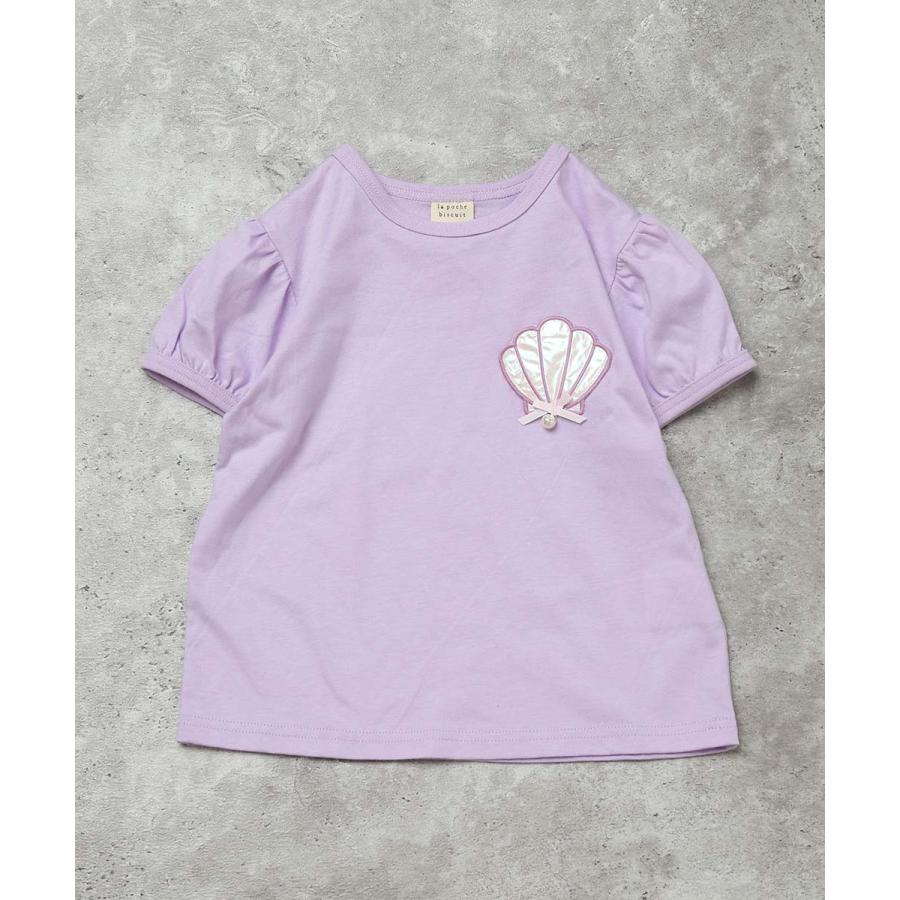 ●20%OFFセール●ラポシェビスキュイ La poche biscuit 立体シェルワッペンポケットつき 半袖Tシャツ ( 110 120 130 140 ) | la poche biscuit | 01