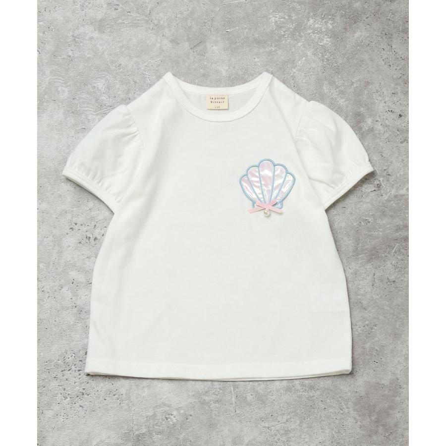 ●20%OFFセール●ラポシェビスキュイ La poche biscuit 立体シェルワッペンポケットつき 半袖Tシャツ ( 110 120 130 140 ) | la poche biscuit | 02