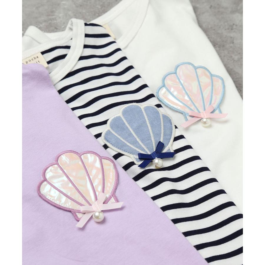●20%OFFセール●ラポシェビスキュイ La poche biscuit 立体シェルワッペンポケットつき 半袖Tシャツ ( 110 120 130 140 ) | la poche biscuit | 08
