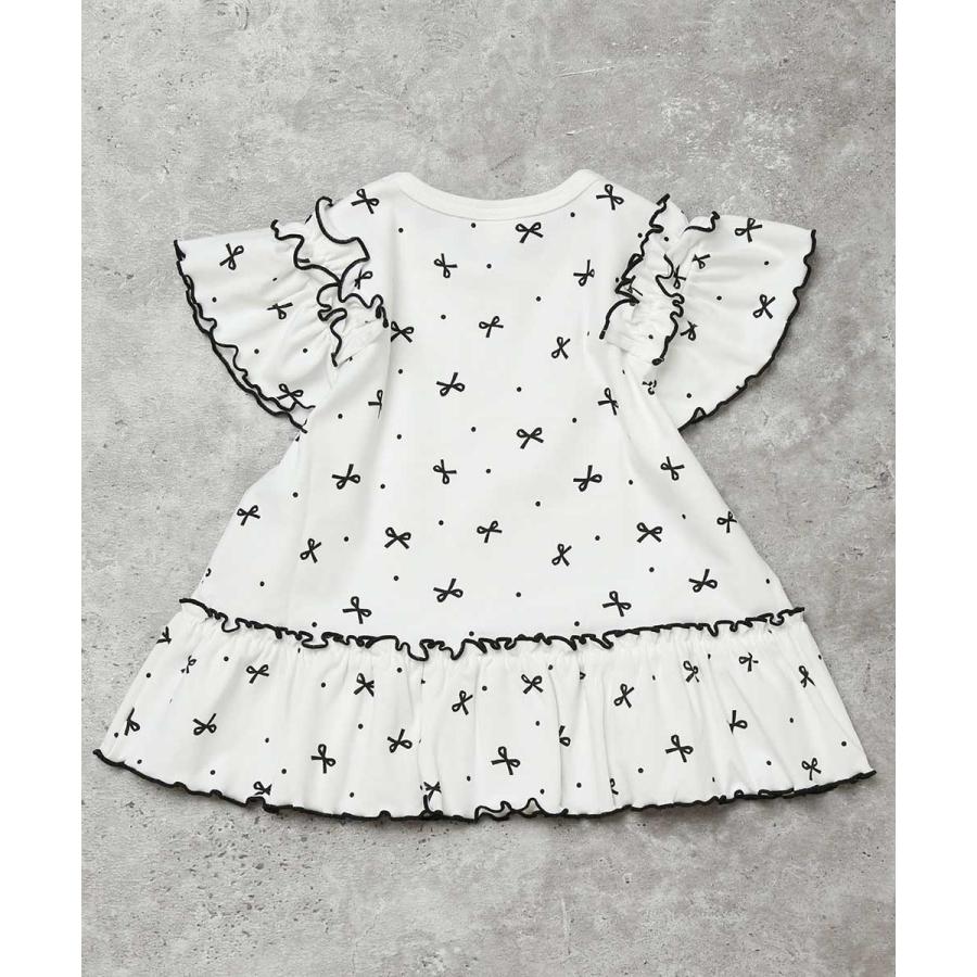 ●20%OFFセール●ラポシェビスキュイ La poche biscuit フリル袖ドット＆リボン柄半袖Tシャツ ( 90 100 110 120 )　子ども服 キッズ | la poche biscuit | 04