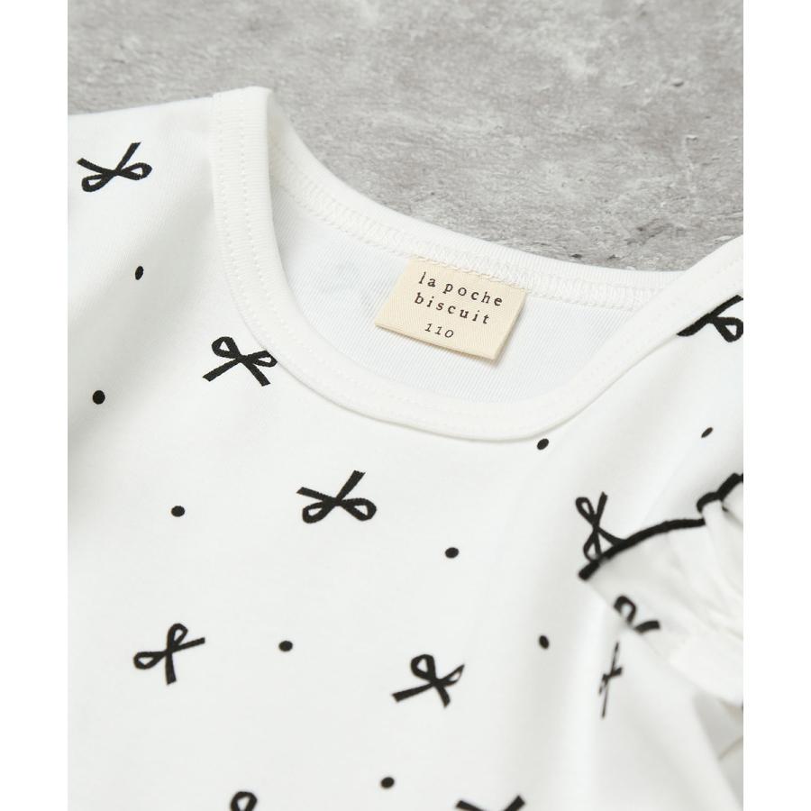 ●20%OFFセール●ラポシェビスキュイ La poche biscuit フリル袖ドット＆リボン柄半袖Tシャツ ( 90 100 110 120 )　子ども服 キッズ | la poche biscuit | 05
