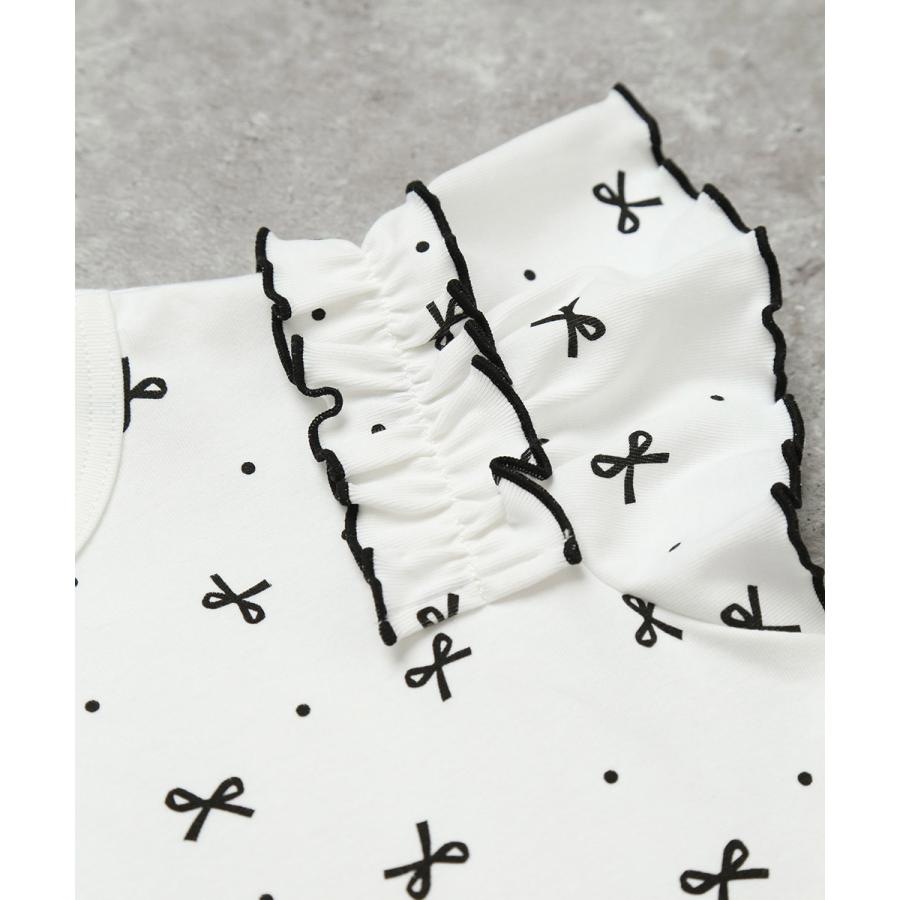 ●20%OFFセール●ラポシェビスキュイ La poche biscuit フリル袖ドット＆リボン柄半袖Tシャツ ( 90 100 110 120 )　子ども服 キッズ | la poche biscuit | 06