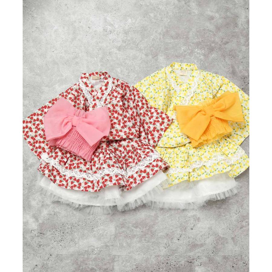 ラポシェビスキュイ La poche biscuit イチゴ柄 ミニ浴衣 （ 90 100 110 120 ） 子ども服 キッズ ジュニア 小学生 | la poche biscuit | 16