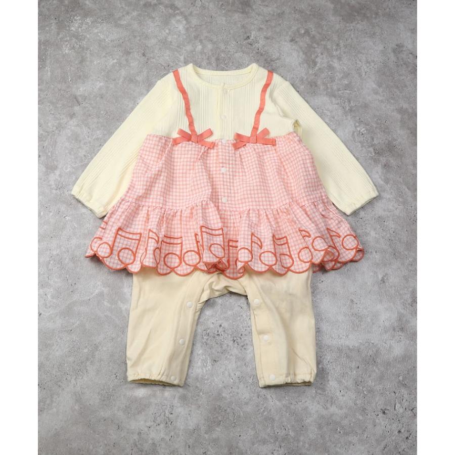 ラポシェビスキュイ La poche biscuitギンガムチェックキャミ 重ね着風 カバーオール ( 70 80 ) | la poche biscuit | 02