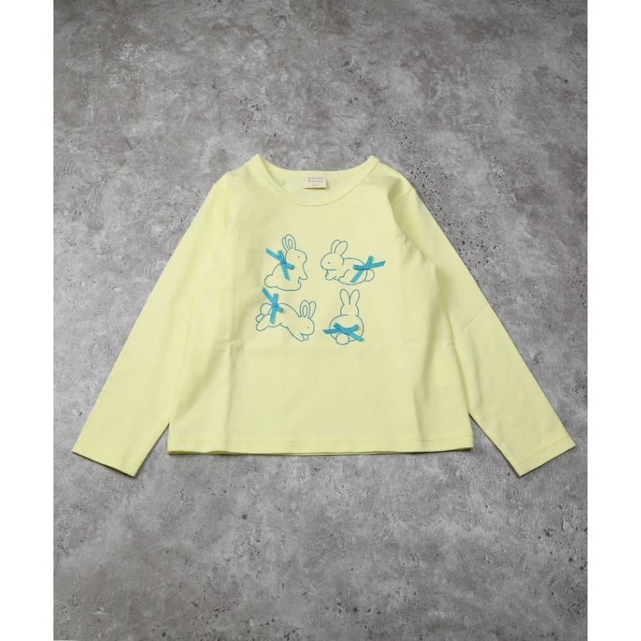 ラポシェビスキュイ La poche biscuit うさぎ　リボン　長袖　Tシャツ　ロンT　( 90 100 110 120 130 140 ) | la poche biscuit | 03