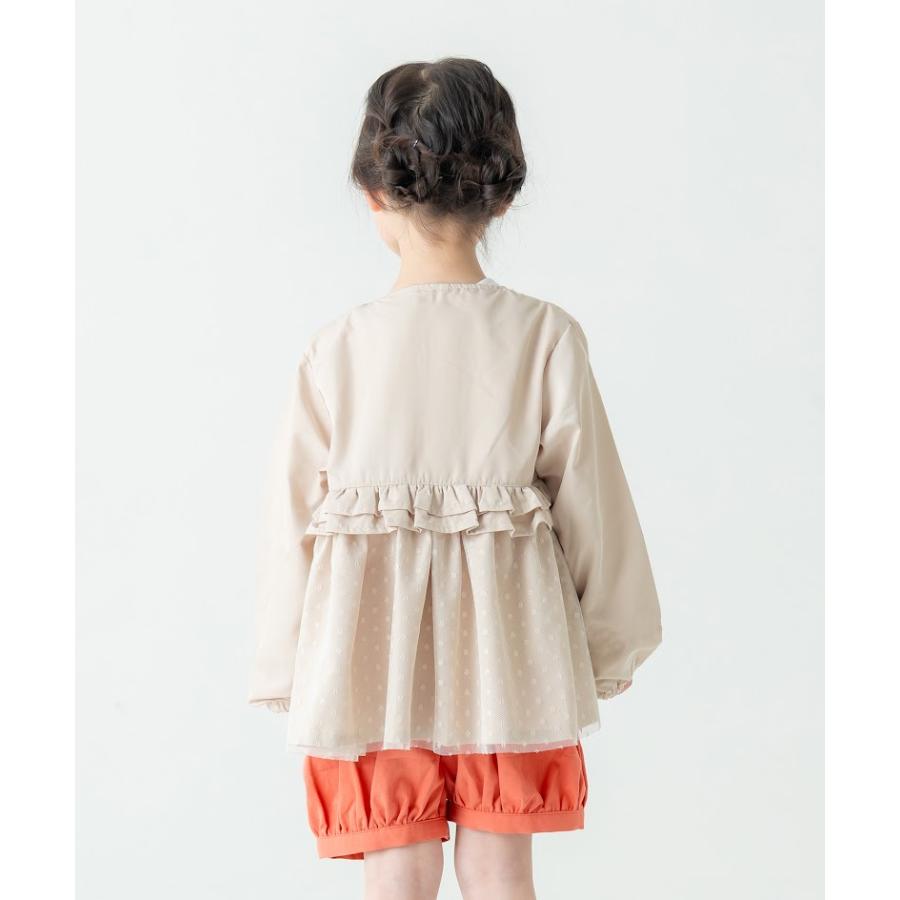 ラポシェビスキュイ La poche biscuit　チュール切り替えノーカラー ジャケット　( 90 100 110 120 130 140 ) | la poche biscuit | 03